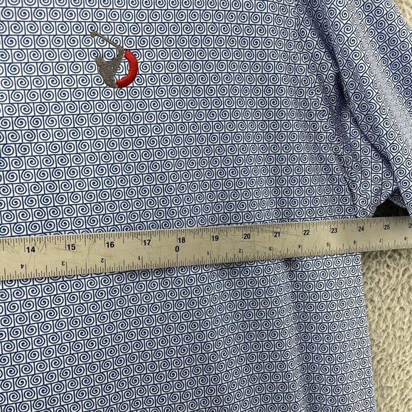 Footjoy FJ Swirl Print Polo Shirt Mens XL Blue Short Sleeve Golf Performance - Picture 12 of 12